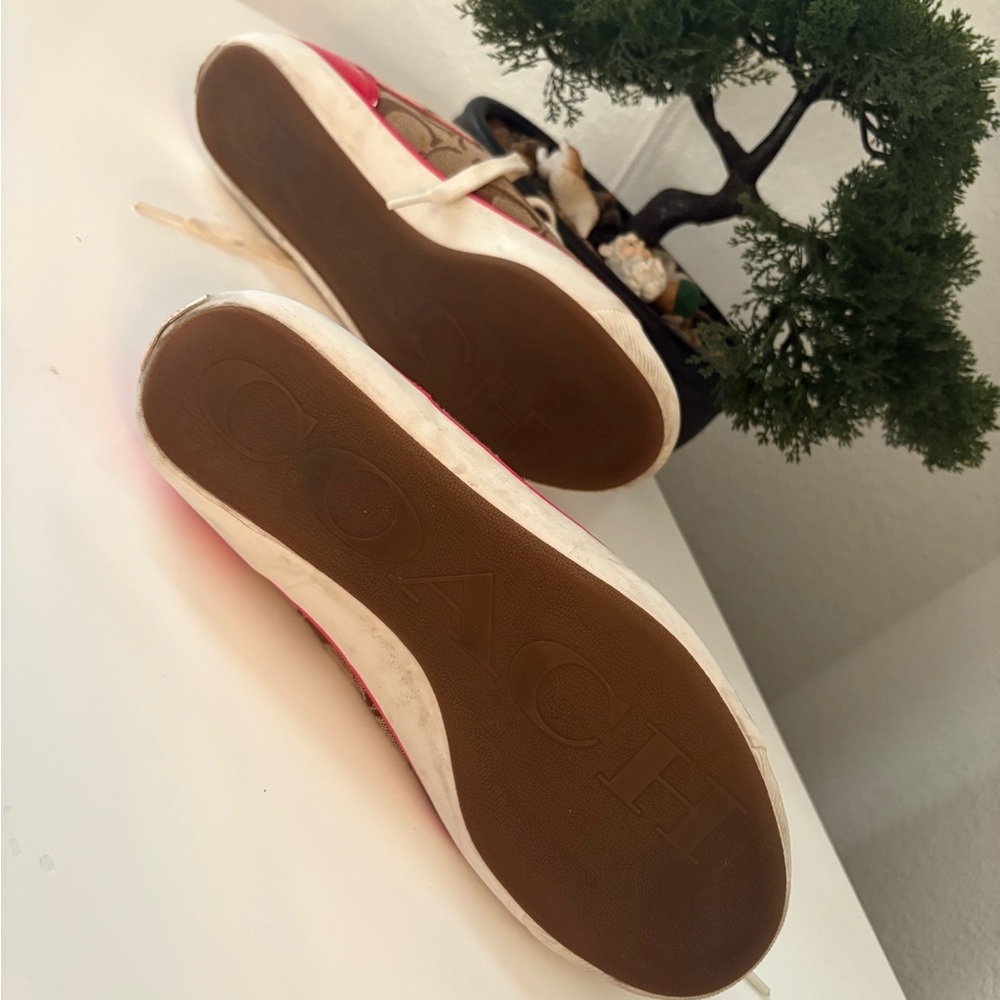 Coach Women's Brown and Pink Lace-Up Sneakers - Picture 7 of 7